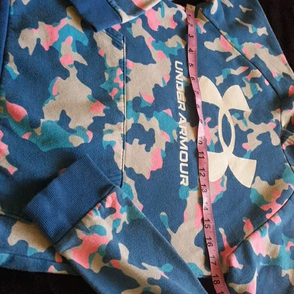 Under Armour Blue Camo Hoodie with Pink and White - Picture 4 of 7